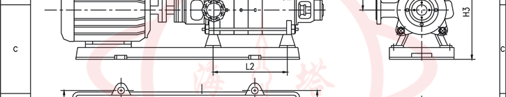 TSWA臥式清水低轉速多級離心泵安裝尺寸圖